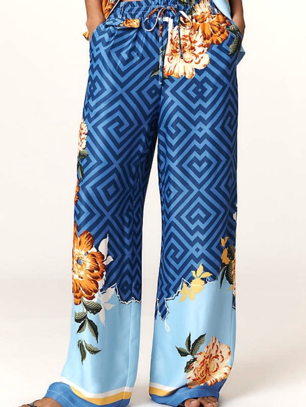 *NWT* Maeve Tropical Straight Leg Pull on Silk Pants Size Large Anthropologie - Picture 2 of 14